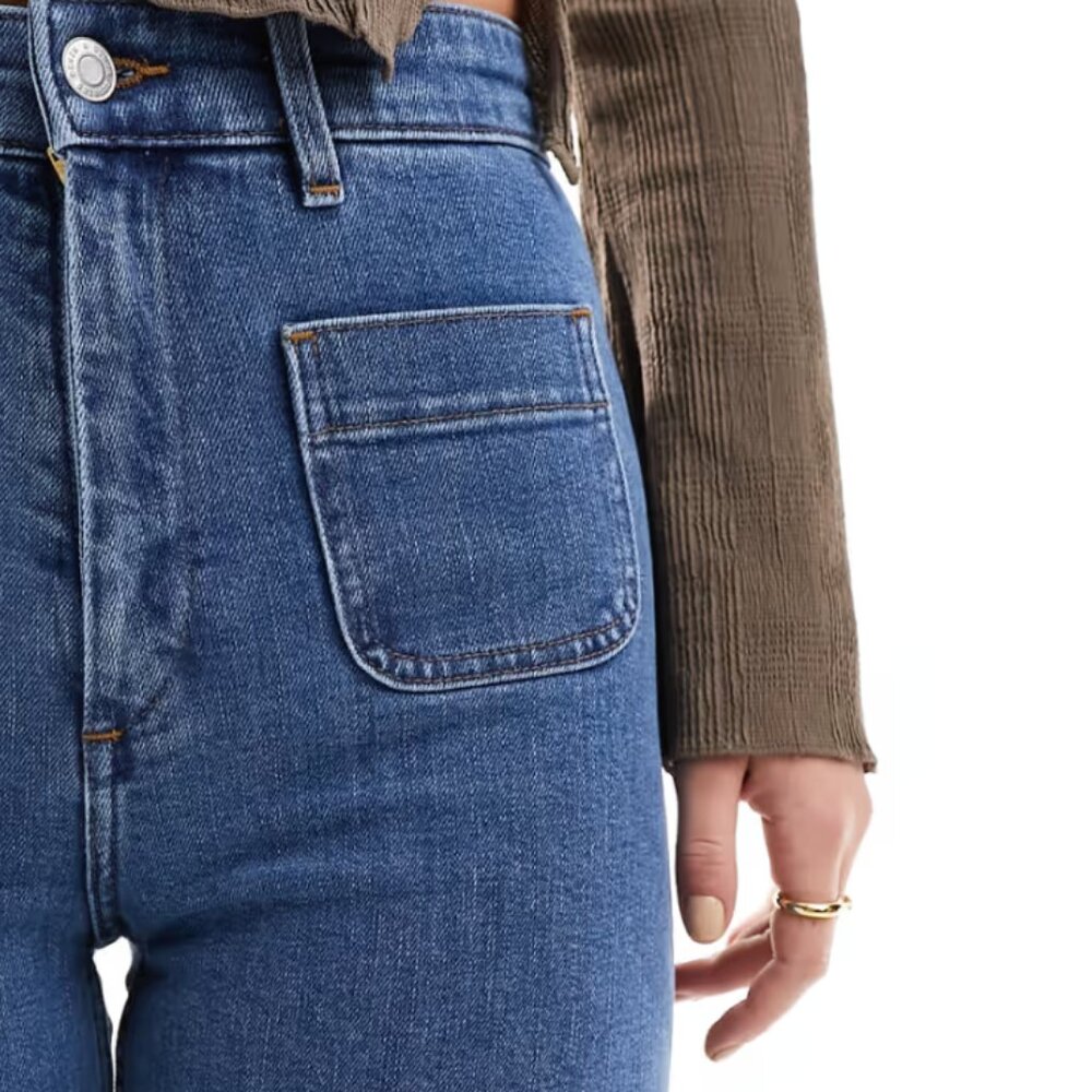 & Other Stories Flare Jeans, Size 28, Deep Blue, High Waist, High Rise, Like New - Picture 16 of 16
